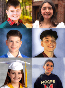 Picture shows two vertical columns of the rising star candidates for 2025. From left to right Connor Gioia, Gabriella Avitto, Jack Hayden, Steven Ragucci, Julianna Binetti, and Robyn Rockfeller.